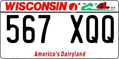 WI license plate 567XQQ
