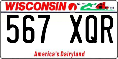 WI license plate 567XQR