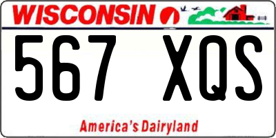 WI license plate 567XQS