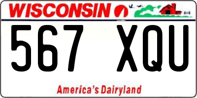 WI license plate 567XQU