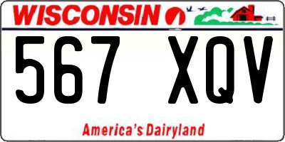 WI license plate 567XQV