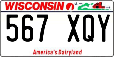 WI license plate 567XQY