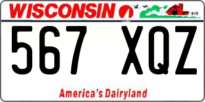 WI license plate 567XQZ