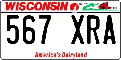 WI license plate 567XRA