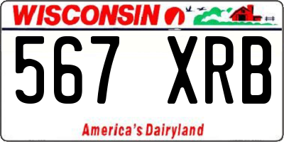 WI license plate 567XRB
