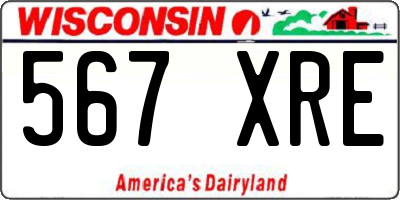 WI license plate 567XRE