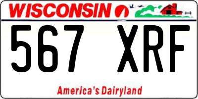 WI license plate 567XRF