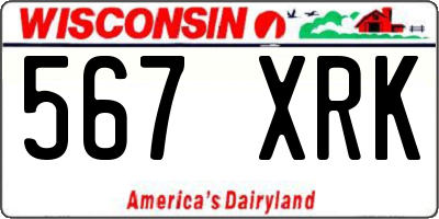 WI license plate 567XRK