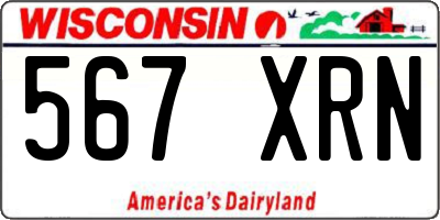 WI license plate 567XRN