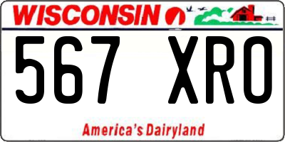 WI license plate 567XRO