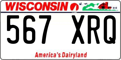 WI license plate 567XRQ