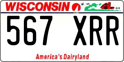 WI license plate 567XRR