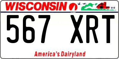 WI license plate 567XRT