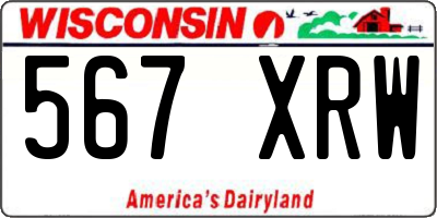 WI license plate 567XRW