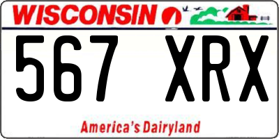 WI license plate 567XRX