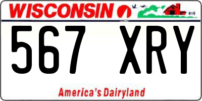 WI license plate 567XRY