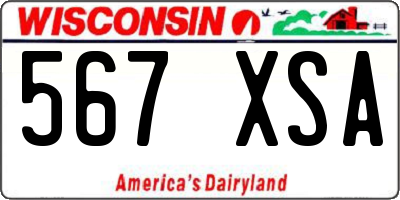 WI license plate 567XSA