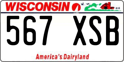 WI license plate 567XSB
