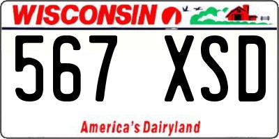 WI license plate 567XSD