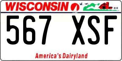 WI license plate 567XSF