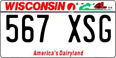 WI license plate 567XSG