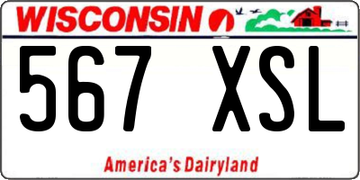 WI license plate 567XSL