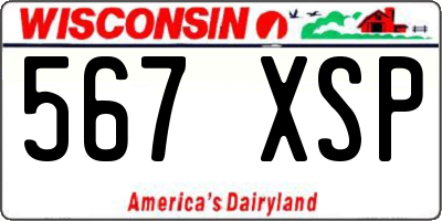 WI license plate 567XSP