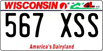 WI license plate 567XSS