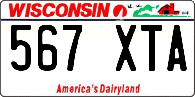 WI license plate 567XTA