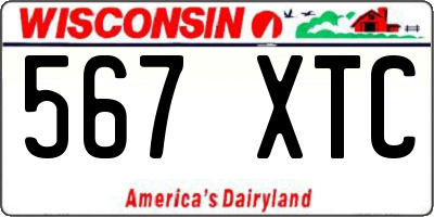WI license plate 567XTC