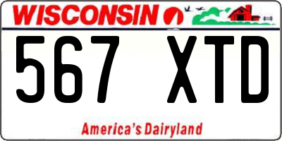 WI license plate 567XTD