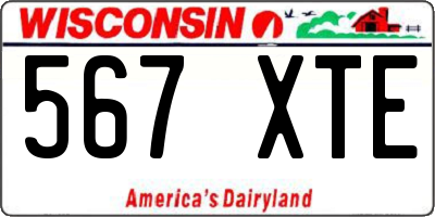 WI license plate 567XTE