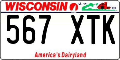 WI license plate 567XTK