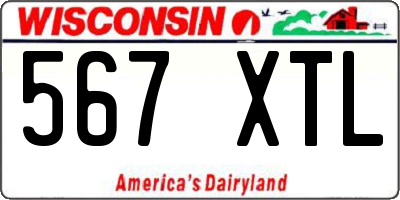 WI license plate 567XTL