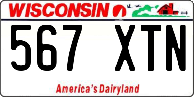 WI license plate 567XTN