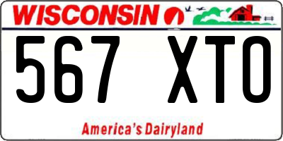 WI license plate 567XTO