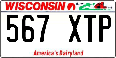 WI license plate 567XTP