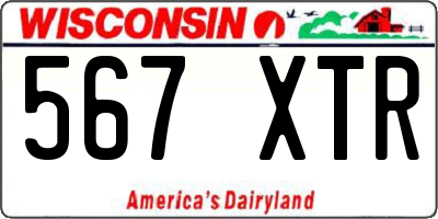 WI license plate 567XTR