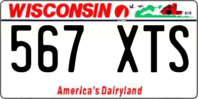 WI license plate 567XTS