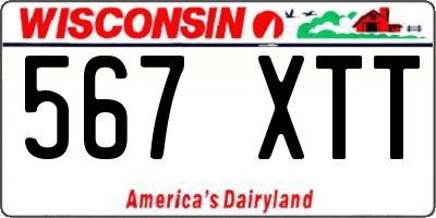 WI license plate 567XTT