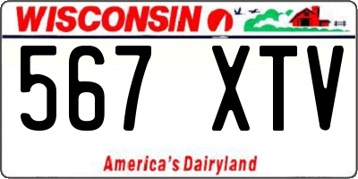 WI license plate 567XTV