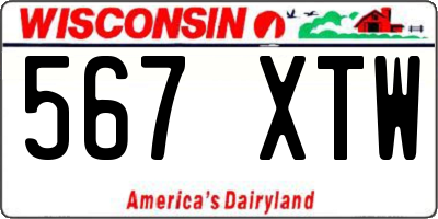 WI license plate 567XTW
