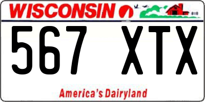 WI license plate 567XTX