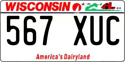 WI license plate 567XUC