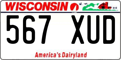 WI license plate 567XUD