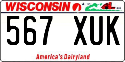 WI license plate 567XUK