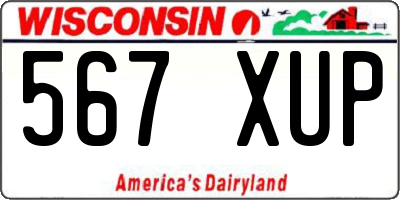 WI license plate 567XUP