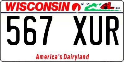 WI license plate 567XUR