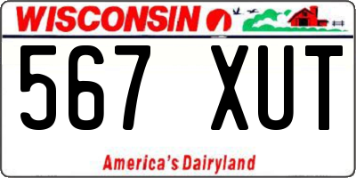 WI license plate 567XUT