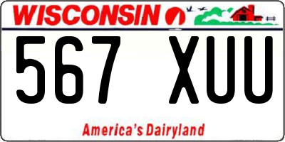 WI license plate 567XUU